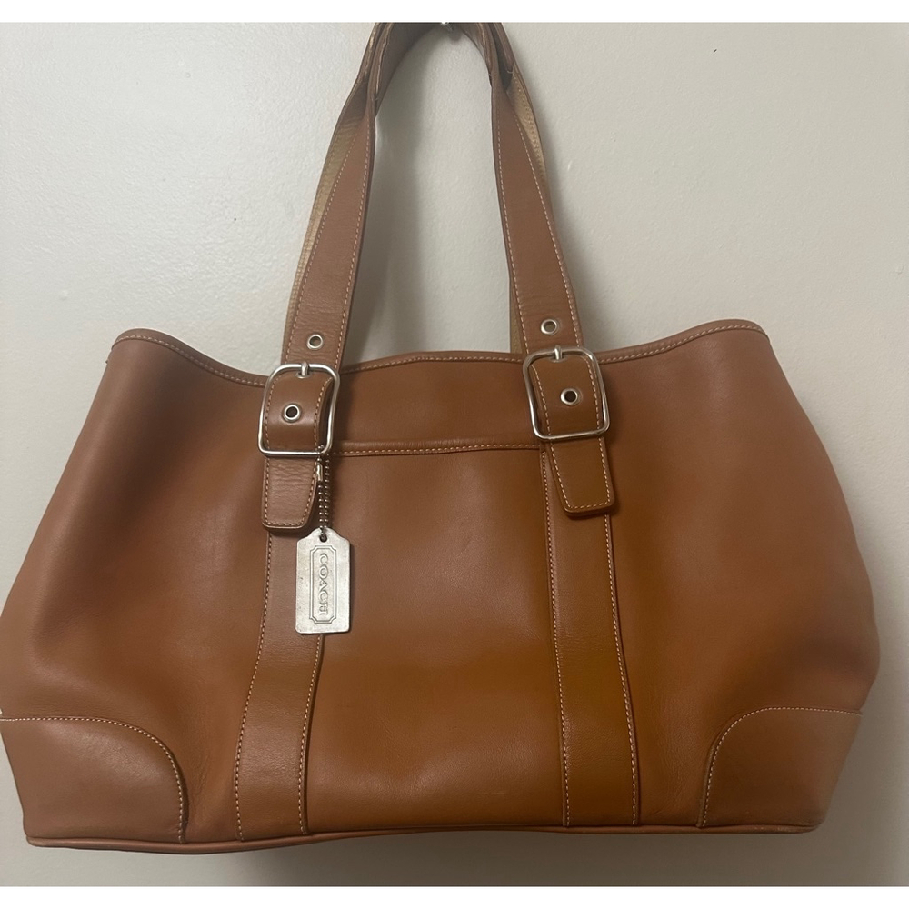 Coach Leather Tote Bag in Saddle Brown